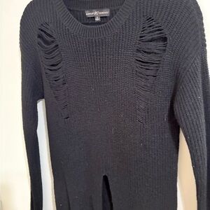 Distressed Black Sweater